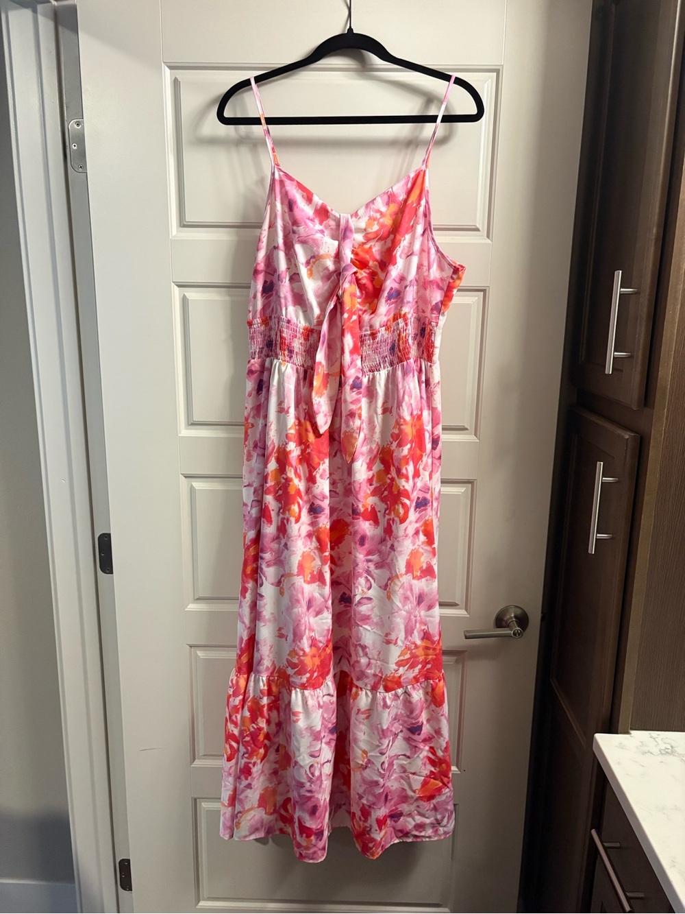 Grace Karin Pink and Orange Floral Tie-Front Sundress